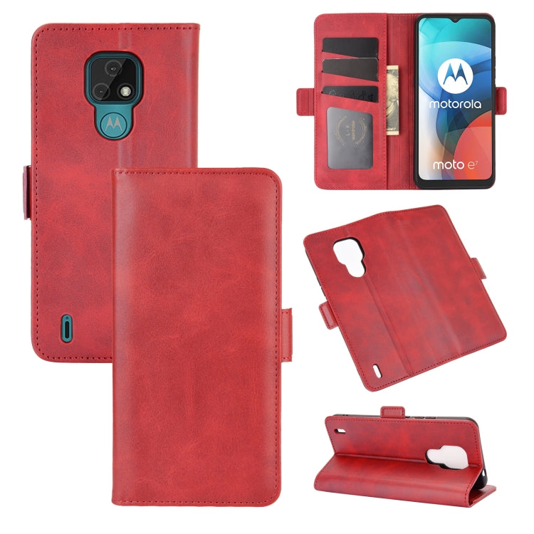 For Motorola Moto E7 Dual-side Magnetic Buckle Horizontal Flip Leather Case with Holder & Card Slots & Wallet