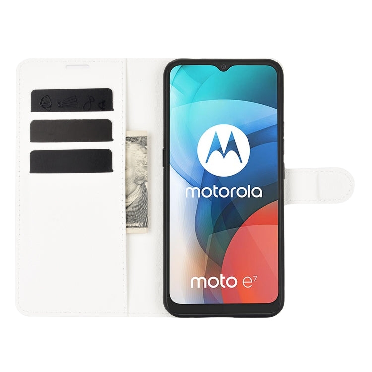 For Motorola Moto E7 Litchi Texture Horizontal Flip Protective Case with Holder & Card Slots & Wallet