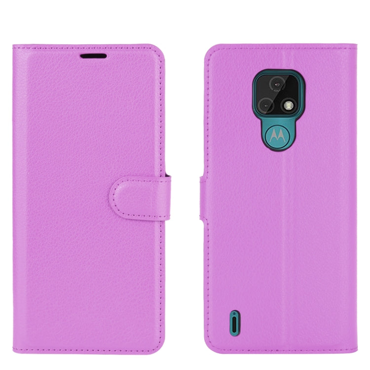 For Motorola Moto E7 Litchi Texture Horizontal Flip Protective Case with Holder & Card Slots & Wallet