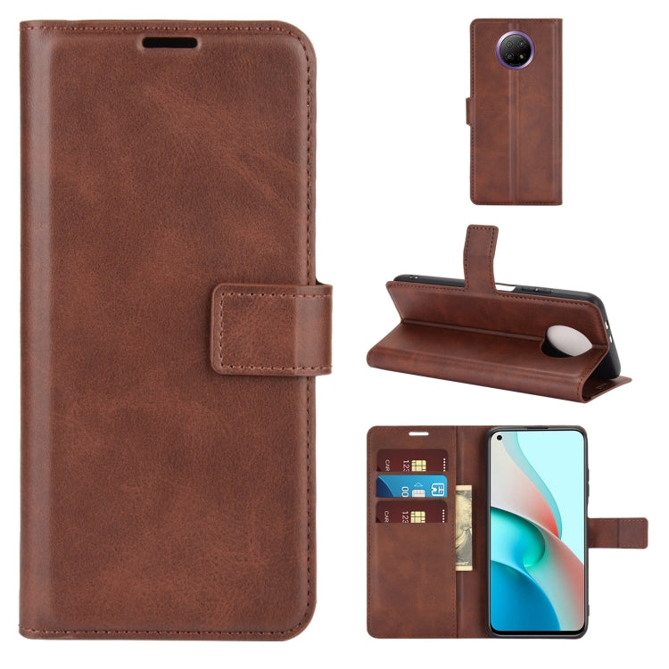 Retro Calf Pattern Buckle Horizontal Flip Leather Case with Holder & Card Slots & Wallet For Xiaomi Redmi Note 9 5G