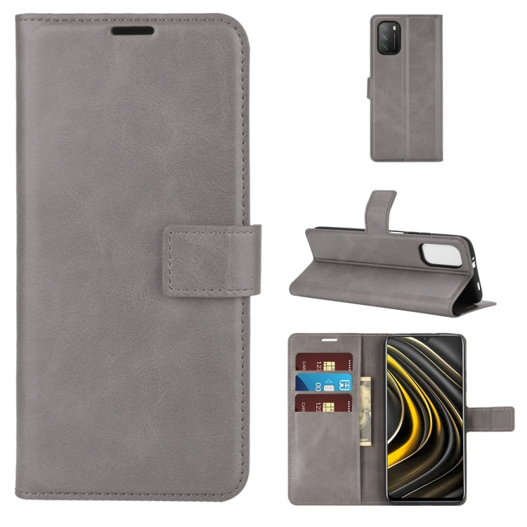Retro Calf Pattern Buckle Horizontal Flip Leather Case with Holder & Card Slots & Wallet For Xiaomi POCO M3