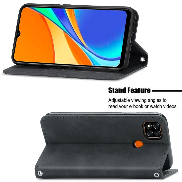 For Xiaomi Redmi 9C Retro Skin Feel Business Magnetic Horizontal Flip Leather Case With Holder & Card Slots & Wallet & Photo Frame