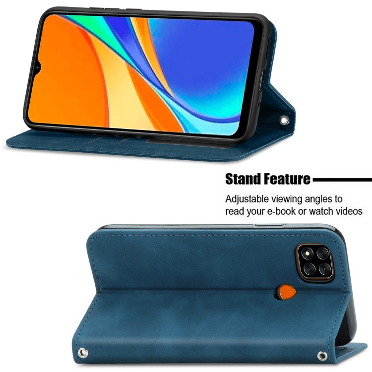 For Xiaomi Redmi 9C Retro Skin Feel Business Magnetic Horizontal Flip Leather Case With Holder & Card Slots & Wallet & Photo Frame