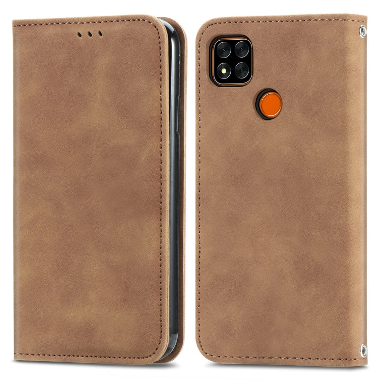 For Xiaomi Redmi 9C Retro Skin Feel Business Magnetic Horizontal Flip Leather Case With Holder & Card Slots & Wallet & Photo Frame