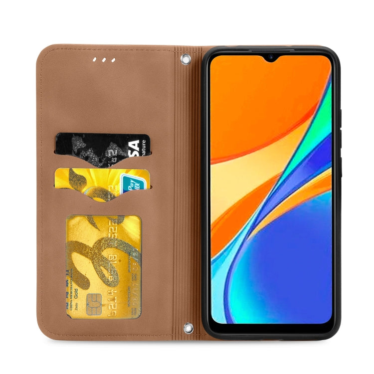 For Xiaomi Redmi 9C Retro Skin Feel Business Magnetic Horizontal Flip Leather Case With Holder & Card Slots & Wallet & Photo Frame