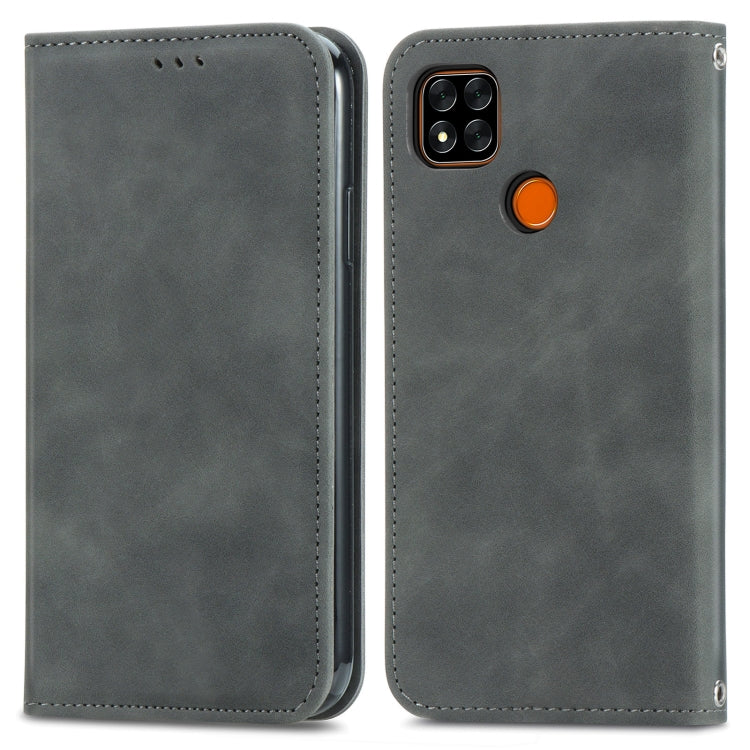 For Xiaomi Redmi 9C Retro Skin Feel Business Magnetic Horizontal Flip Leather Case With Holder & Card Slots & Wallet & Photo Frame