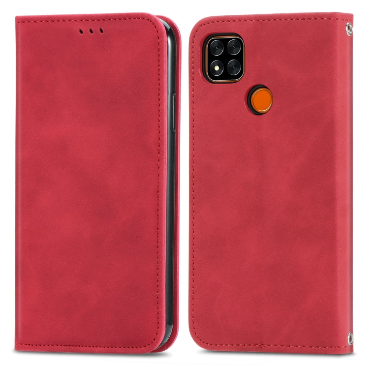 For Xiaomi Redmi 9C Retro Skin Feel Business Magnetic Horizontal Flip Leather Case With Holder & Card Slots & Wallet & Photo Frame