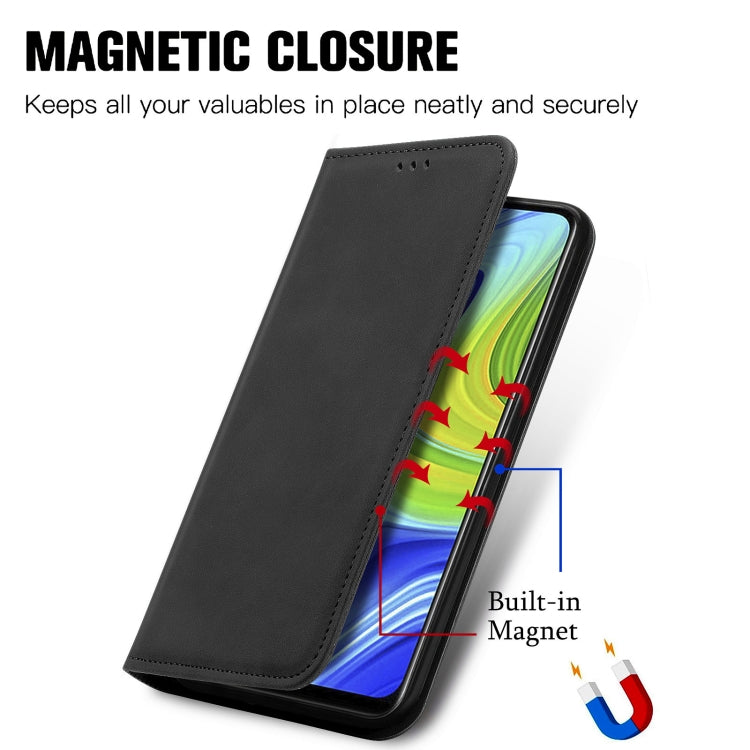 For Xiaomi Redmi 10X 4G / Redmi Note 9 Retro Skin Feel Business Magnetic Horizontal Flip Leather Case with Holder & Card Slots & Wallet & Photo Frame