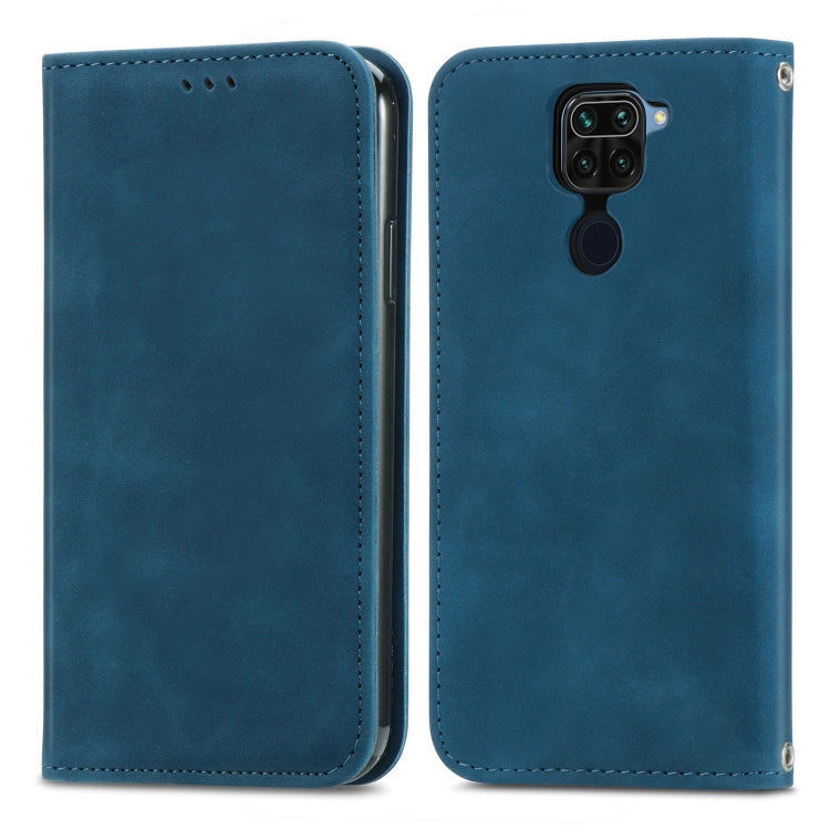 For Xiaomi Redmi 10X 4G / Redmi Note 9 Retro Skin Feel Business Magnetic Horizontal Flip Leather Case with Holder & Card Slots & Wallet & Photo Frame