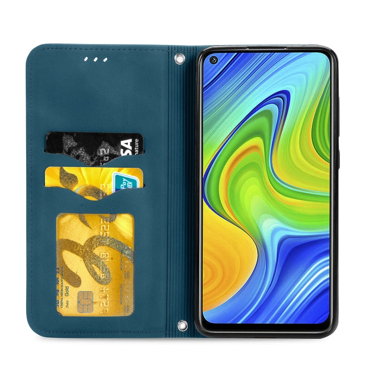 For Xiaomi Redmi 10X 4G / Redmi Note 9 Retro Skin Feel Business Magnetic Horizontal Flip Leather Case with Holder & Card Slots & Wallet & Photo Frame