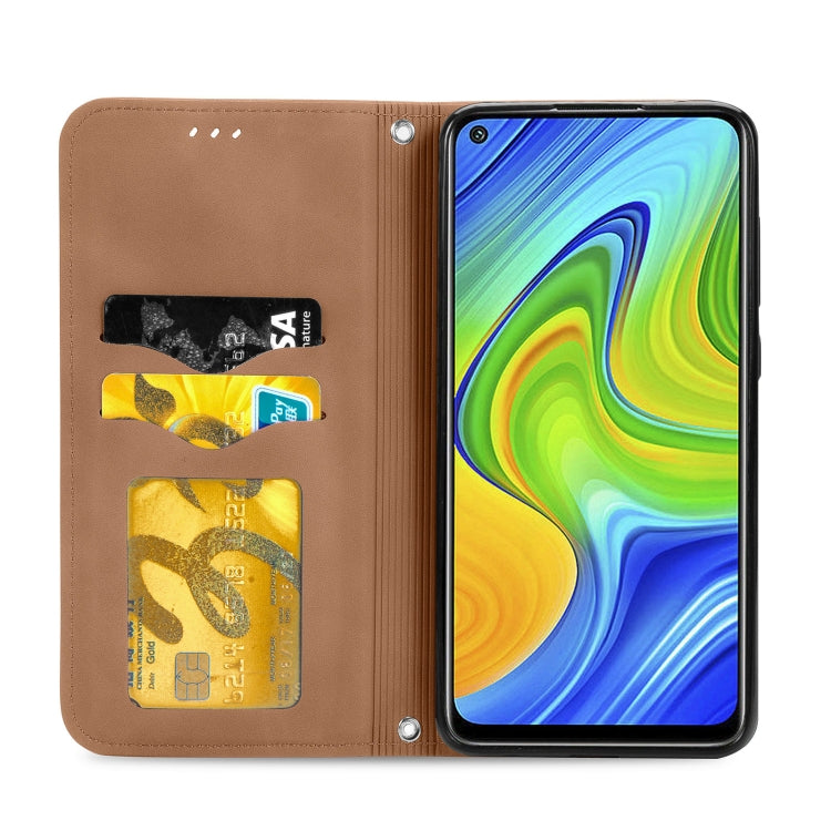 For Xiaomi Redmi 10X 4G / Redmi Note 9 Retro Skin Feel Business Magnetic Horizontal Flip Leather Case with Holder & Card Slots & Wallet & Photo Frame