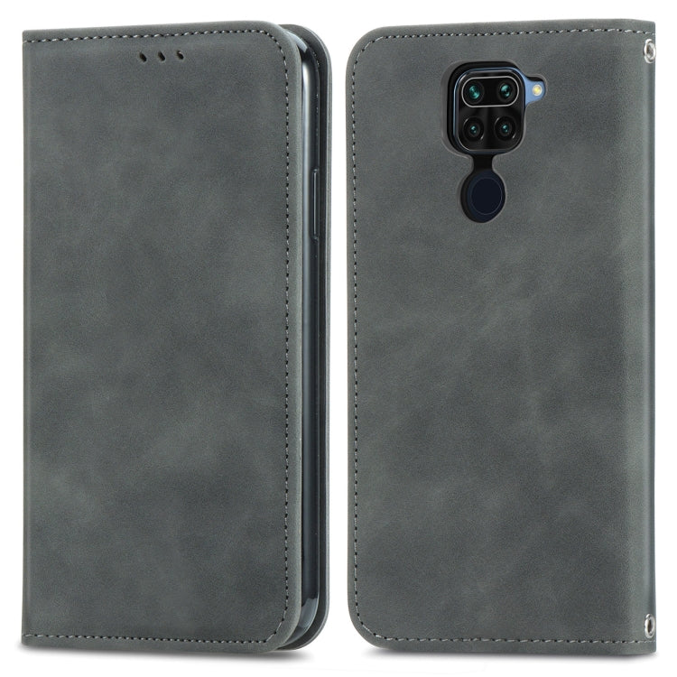 For Xiaomi Redmi 10X 4G / Redmi Note 9 Retro Skin Feel Business Magnetic Horizontal Flip Leather Case with Holder & Card Slots & Wallet & Photo Frame