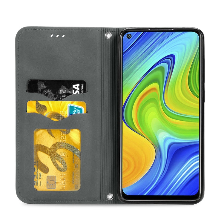 For Xiaomi Redmi 10X 4G / Redmi Note 9 Retro Skin Feel Business Magnetic Horizontal Flip Leather Case with Holder & Card Slots & Wallet & Photo Frame