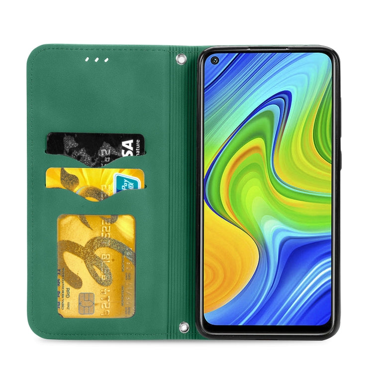 For Xiaomi Redmi 10X 4G / Redmi Note 9 Retro Skin Feel Business Magnetic Horizontal Flip Leather Case with Holder & Card Slots & Wallet & Photo Frame
