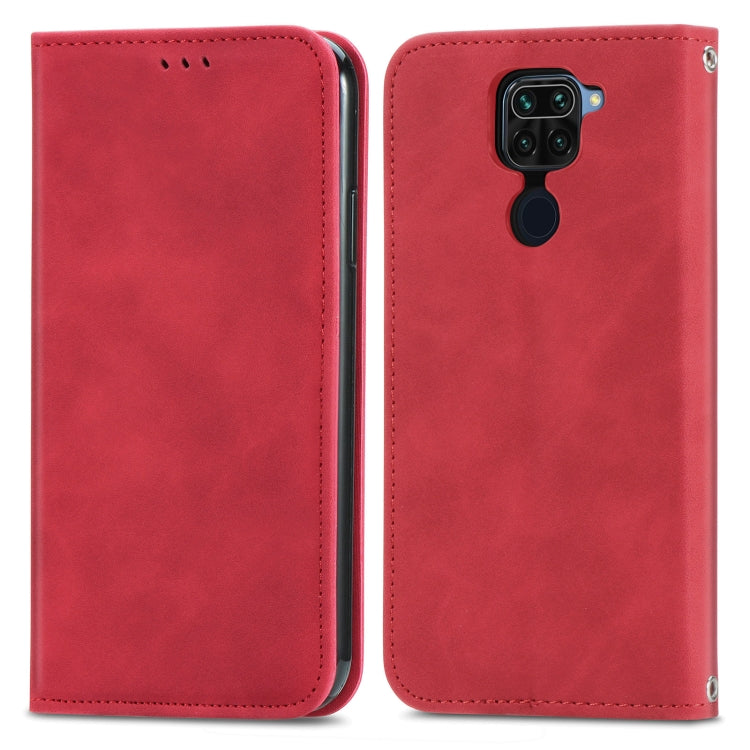 For Xiaomi Redmi 10X 4G / Redmi Note 9 Retro Skin Feel Business Magnetic Horizontal Flip Leather Case with Holder & Card Slots & Wallet & Photo Frame