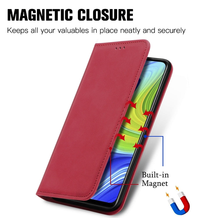 For Xiaomi Redmi 10X 4G / Redmi Note 9 Retro Skin Feel Business Magnetic Horizontal Flip Leather Case with Holder & Card Slots & Wallet & Photo Frame