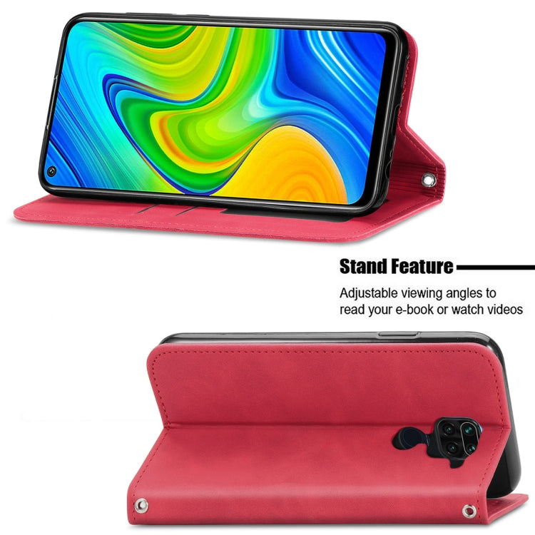 For Xiaomi Redmi 10X 4G / Redmi Note 9 Retro Skin Feel Business Magnetic Horizontal Flip Leather Case with Holder & Card Slots & Wallet & Photo Frame