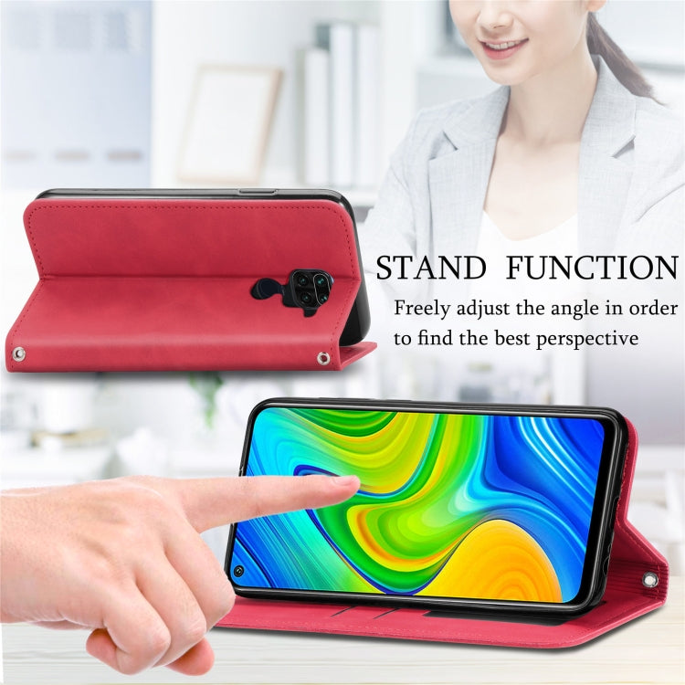 For Xiaomi Redmi 10X 4G / Redmi Note 9 Retro Skin Feel Business Magnetic Horizontal Flip Leather Case with Holder & Card Slots & Wallet & Photo Frame