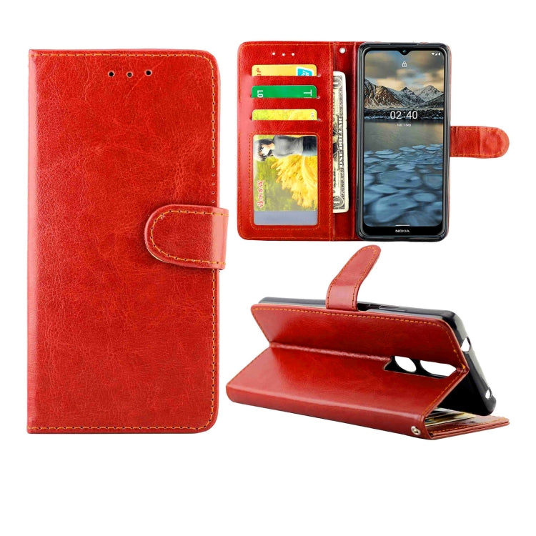 For Nokia 2.4 Crazy Horse Texture Leather Horizontal Flip Protective Case with Holder & Card Slots & Wallet & Photo Frame
