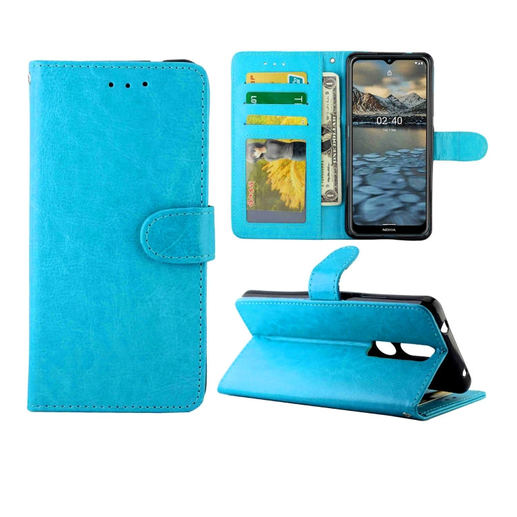 For Nokia 2.4 Crazy Horse Texture Leather Horizontal Flip Protective Case with Holder & Card Slots & Wallet & Photo Frame