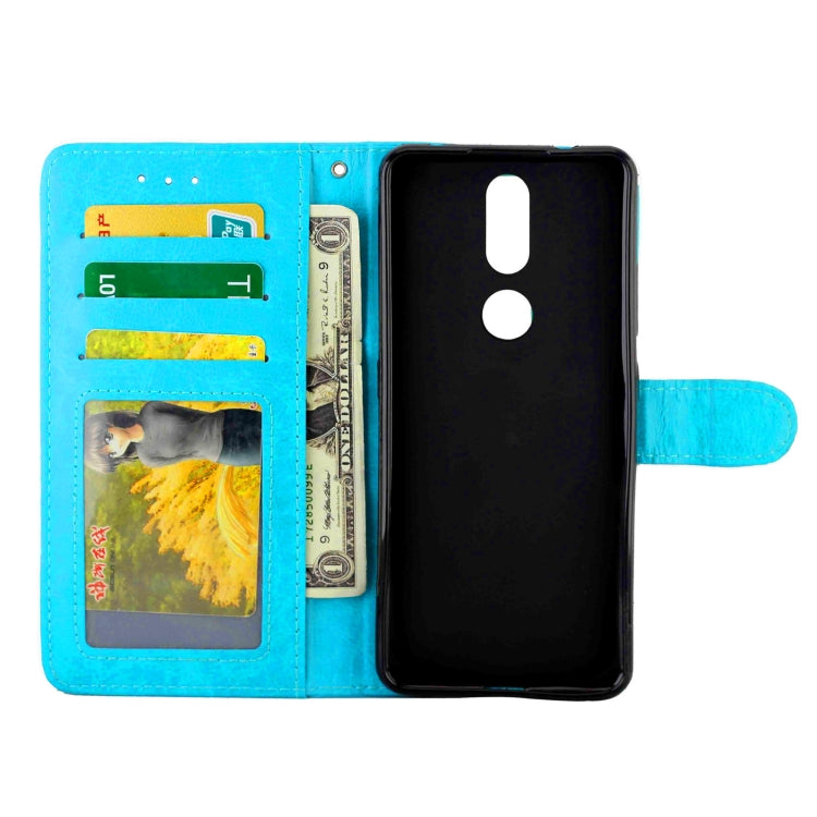 For Nokia 2.4 Crazy Horse Texture Leather Horizontal Flip Protective Case with Holder & Card Slots & Wallet & Photo Frame