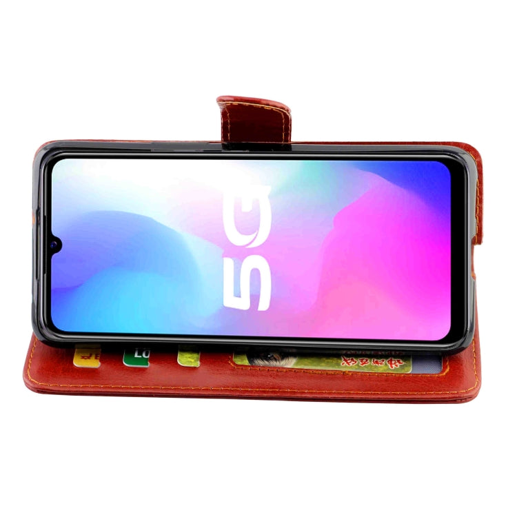 For Vivo Y73S Crazy Horse Texture Leather Horizontal Flip Protective Case with Holder & Card Slots & Wallet & Photo Frame