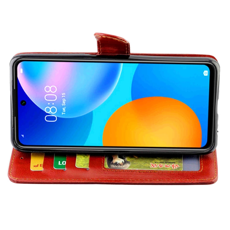 For Huawei P Smart(2021)/Y7a Crazy Horse Texture Leather Horizontal Flip Protective Case with Holder & Card Slots & Wallet & Photo Frame