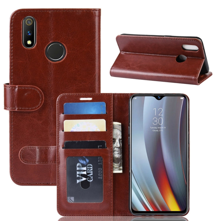 Crazy Horse Horizontal Flip PU Leather Case for OPPO Realme 3 Pro / Realme X Lite, with Wallet Holder & Card Slots & Photo Frame