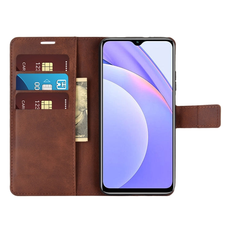 For Xiaomi Redmi Note 9 4G/Redmi 9 Power Retro Calf Pattern Buckle Card Wallet Left and Right Flip Phone Holster with Bracket Function