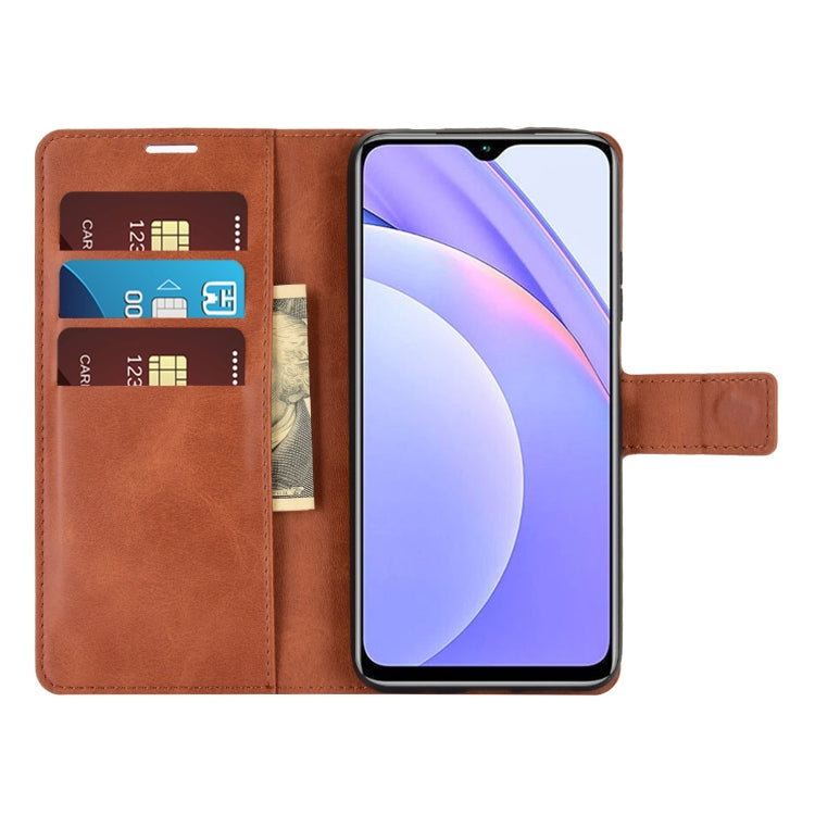 For Xiaomi Redmi Note 9 4G/Redmi 9 Power Retro Calf Pattern Buckle Card Wallet Left and Right Flip Phone Holster with Bracket Function