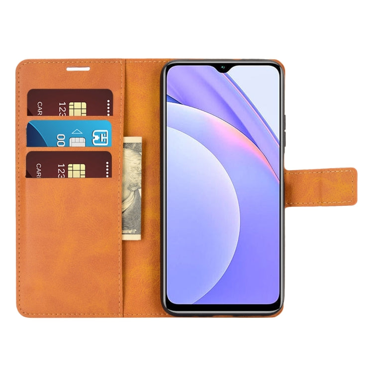 For Xiaomi Redmi Note 9 4G/Redmi 9 Power Retro Calf Pattern Buckle Card Wallet Left and Right Flip Phone Holster with Bracket Function