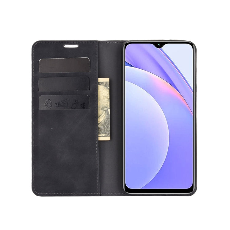 For Xiaomi Redmi Note 9 4G Retro-skin Business Magnetic Suction Leather Case with Holder & Card Slots & Wallet
