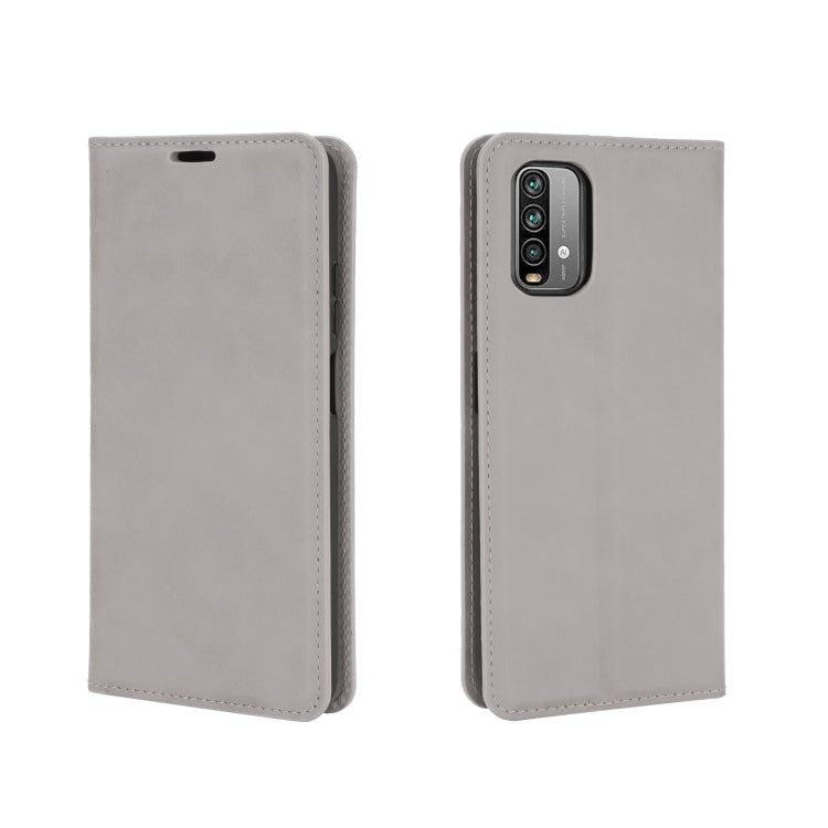 For Xiaomi Redmi Note 9 4G Retro-skin Business Magnetic Suction Leather Case with Holder & Card Slots & Wallet