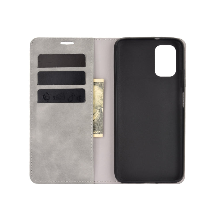 For Xiaomi Redmi Note 9 4G Retro-skin Business Magnetic Suction Leather Case with Holder & Card Slots & Wallet
