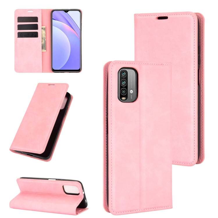 For Xiaomi Redmi Note 9 4G Retro-skin Business Magnetic Suction Leather Case with Holder & Card Slots & Wallet
