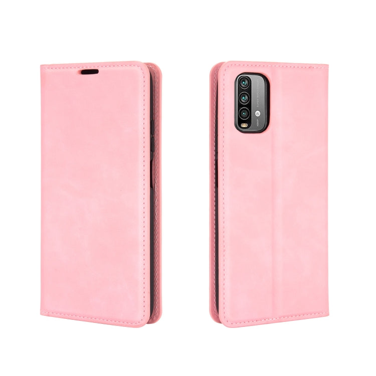 For Xiaomi Redmi Note 9 4G Retro-skin Business Magnetic Suction Leather Case with Holder & Card Slots & Wallet