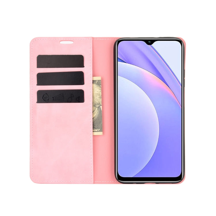 For Xiaomi Redmi Note 9 4G Retro-skin Business Magnetic Suction Leather Case with Holder & Card Slots & Wallet
