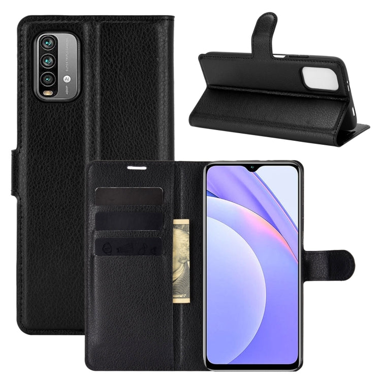 For Xiaomi Redmi Note 9 4G Litchi Texture Horizontal Flip Protective Case with Holder & Card Slots & Wallet