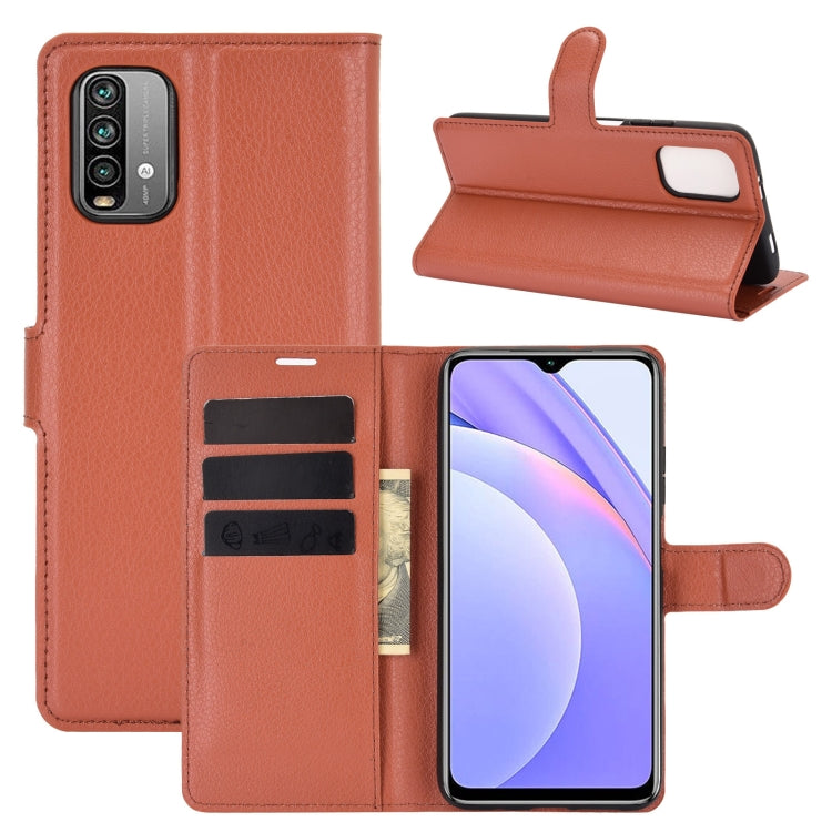 For Xiaomi Redmi Note 9 4G Litchi Texture Horizontal Flip Protective Case with Holder & Card Slots & Wallet