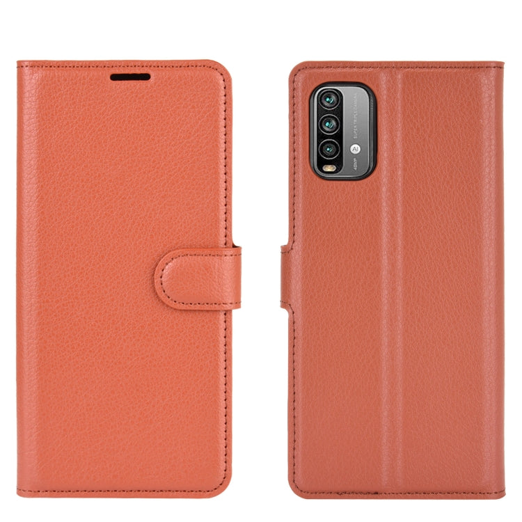 For Xiaomi Redmi Note 9 4G Litchi Texture Horizontal Flip Protective Case with Holder & Card Slots & Wallet