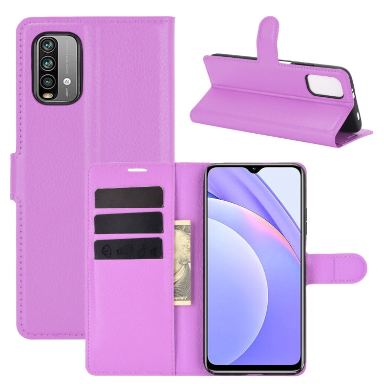 For Xiaomi Redmi Note 9 4G Litchi Texture Horizontal Flip Protective Case with Holder & Card Slots & Wallet