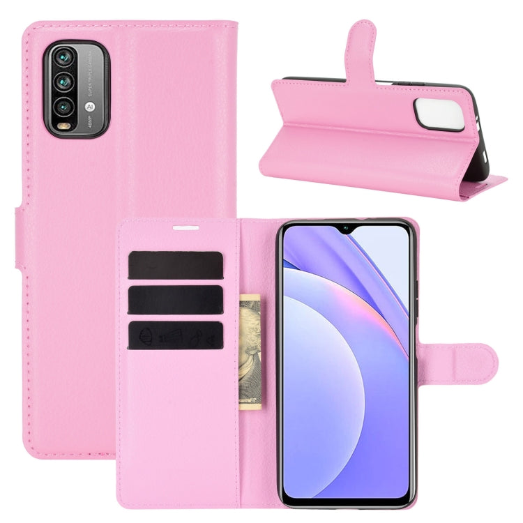 For Xiaomi Redmi Note 9 4G Litchi Texture Horizontal Flip Protective Case with Holder & Card Slots & Wallet