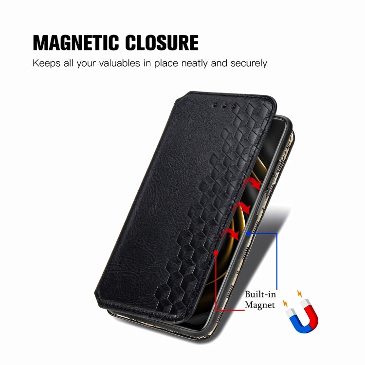 For Xiaomi POCO M3 Cubic Grid Pressed Horizontal Flip Magnetic PU Leather Case with Holder & Card Slots & Wallet