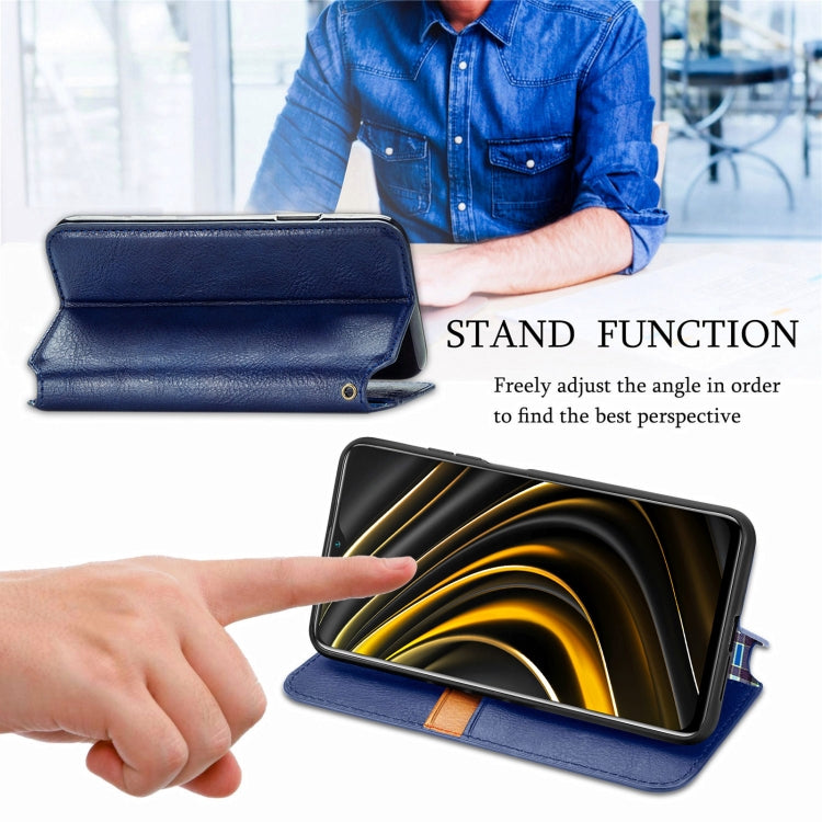 For Xiaomi POCO M3 Cubic Grid Pressed Horizontal Flip Magnetic PU Leather Case with Holder & Card Slots & Wallet