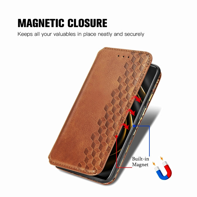 For Xiaomi POCO M3 Cubic Grid Pressed Horizontal Flip Magnetic PU Leather Case with Holder & Card Slots & Wallet