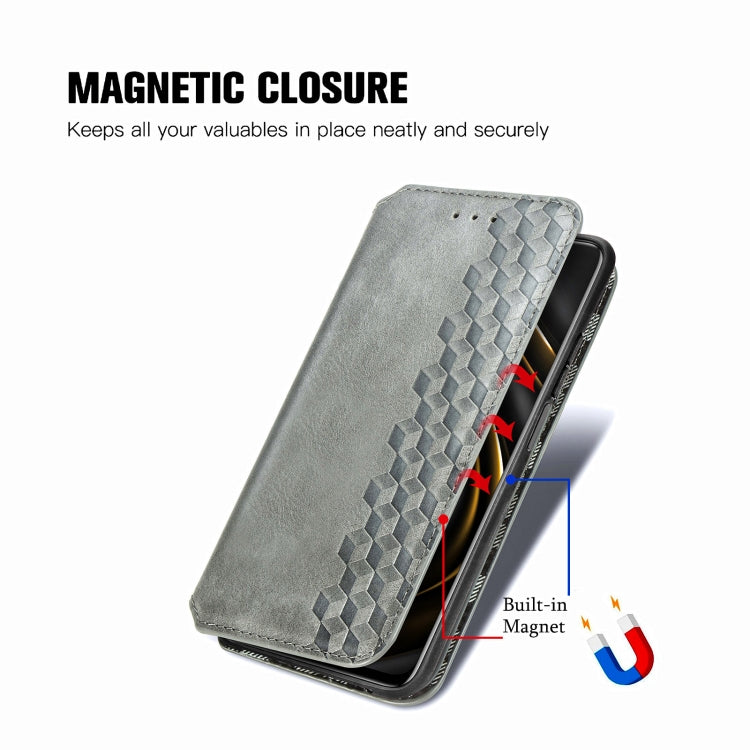 For Xiaomi POCO M3 Cubic Grid Pressed Horizontal Flip Magnetic PU Leather Case with Holder & Card Slots & Wallet