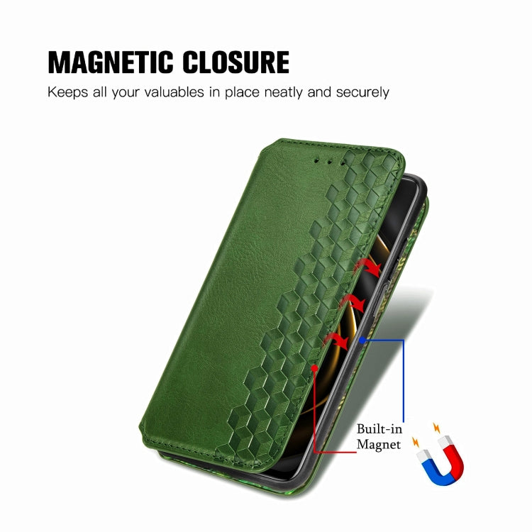 For Xiaomi POCO M3 Cubic Grid Pressed Horizontal Flip Magnetic PU Leather Case with Holder & Card Slots & Wallet