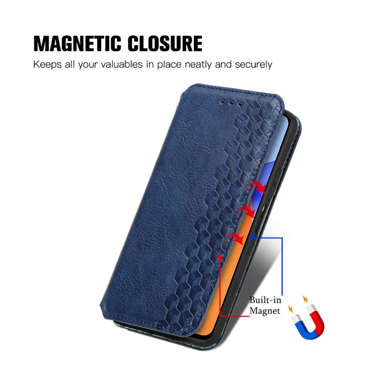 For Huawei Honor 10 X Lite Cubic Grid Pressed Horizontal Flip Magnetic PU Leather Case with Holder & Card Slots & Wallet