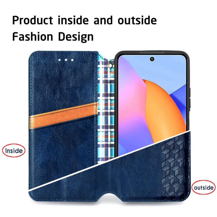 For Huawei Honor 10 X Lite Cubic Grid Pressed Horizontal Flip Magnetic PU Leather Case with Holder & Card Slots & Wallet