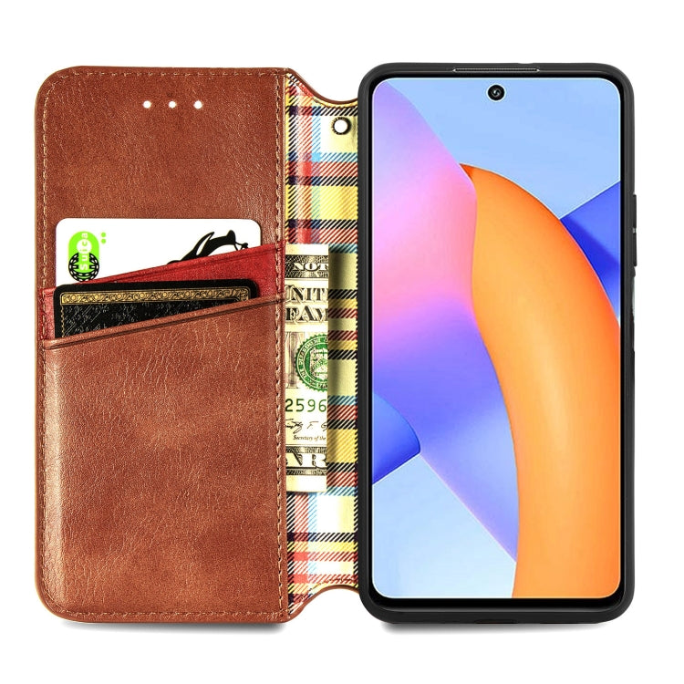 For Huawei Honor 10 X Lite Cubic Grid Pressed Horizontal Flip Magnetic PU Leather Case with Holder & Card Slots & Wallet